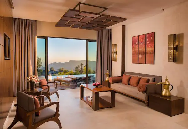 Total Indulgence Anantara Al Jabal Al Akhdar - One Bedroom Cliff Pool Villa Living Room (1)