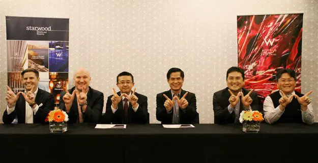 W Hotel to open in Brisbane 1 _KarryOnW Brisbane signing celebration - left to right - Andrew Taylor, Sean Hunt, John Lin, Stephen Ho, Peter Sia, Steven Yu