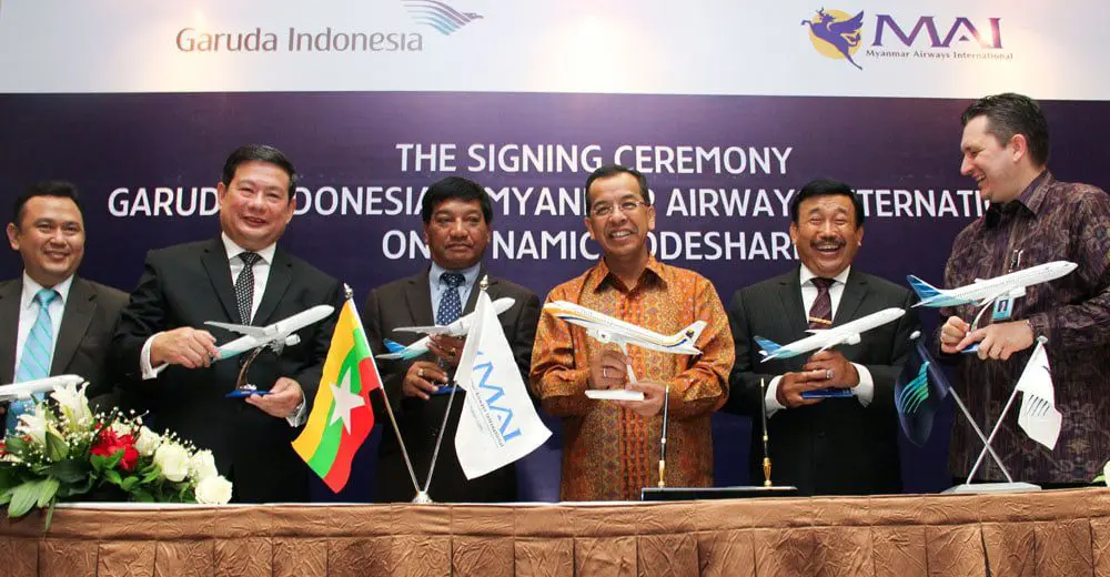Garuda's new codeshare to Myanmar