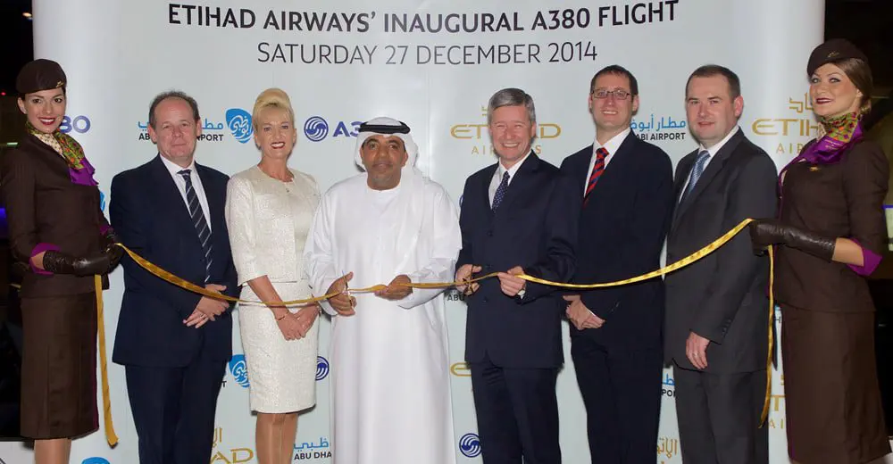 Etihad's first A380 takes flight 