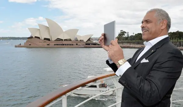 Mr Donald taking in the sights between meetings.