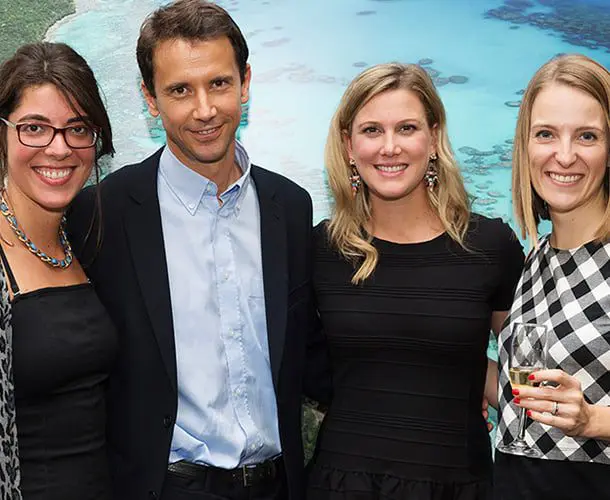 WIN tickets to the French Film Festival 1 Manuela Nielsen, New Caledonia Tourism; Jean-Baptiste Millcamps, Alliance Francaise; New Caledonia Ambassador, Justine Schofield and Patricia Noeppel, Alliance Francaise
