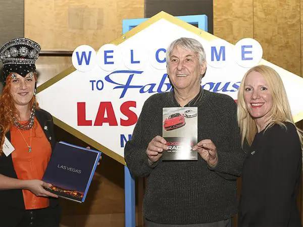 Las Vegas rolls into town with record attendance 5 Anne Morris, LVCVA ANZ; Peter Duncan, Aqua Travel Group (winner of major prize); and Kelly Sawyer, LVCVA