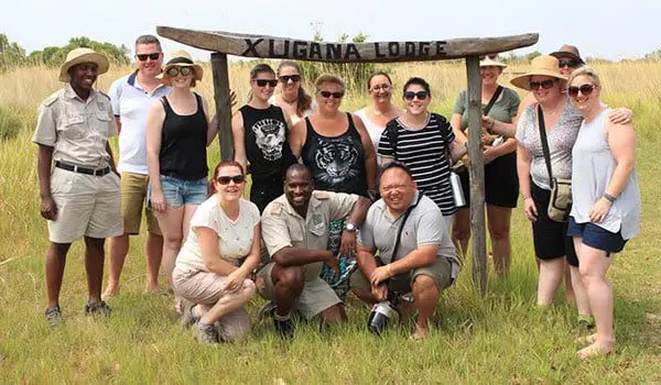 Bench takes agents on whirlwind safari famil in Botswana 4 Middle row, from left to right: TH, guide from Xugana Emily Cotton, RAC Travel Odelle Bullock, Flight Centre Warwick Jacqueline Stutt, Flight Centre Mundaring Nat Braude, Flight Centre Bentleigh Philippa Enright, Escape Travel Lindfield Jessica Lander, helloworld Waurn Ponds Front row, from left to right: Nicky Oosthuizen, Bench International Ken, guide from Xugana Deryk Lee, Escape Travel Bondi Junction