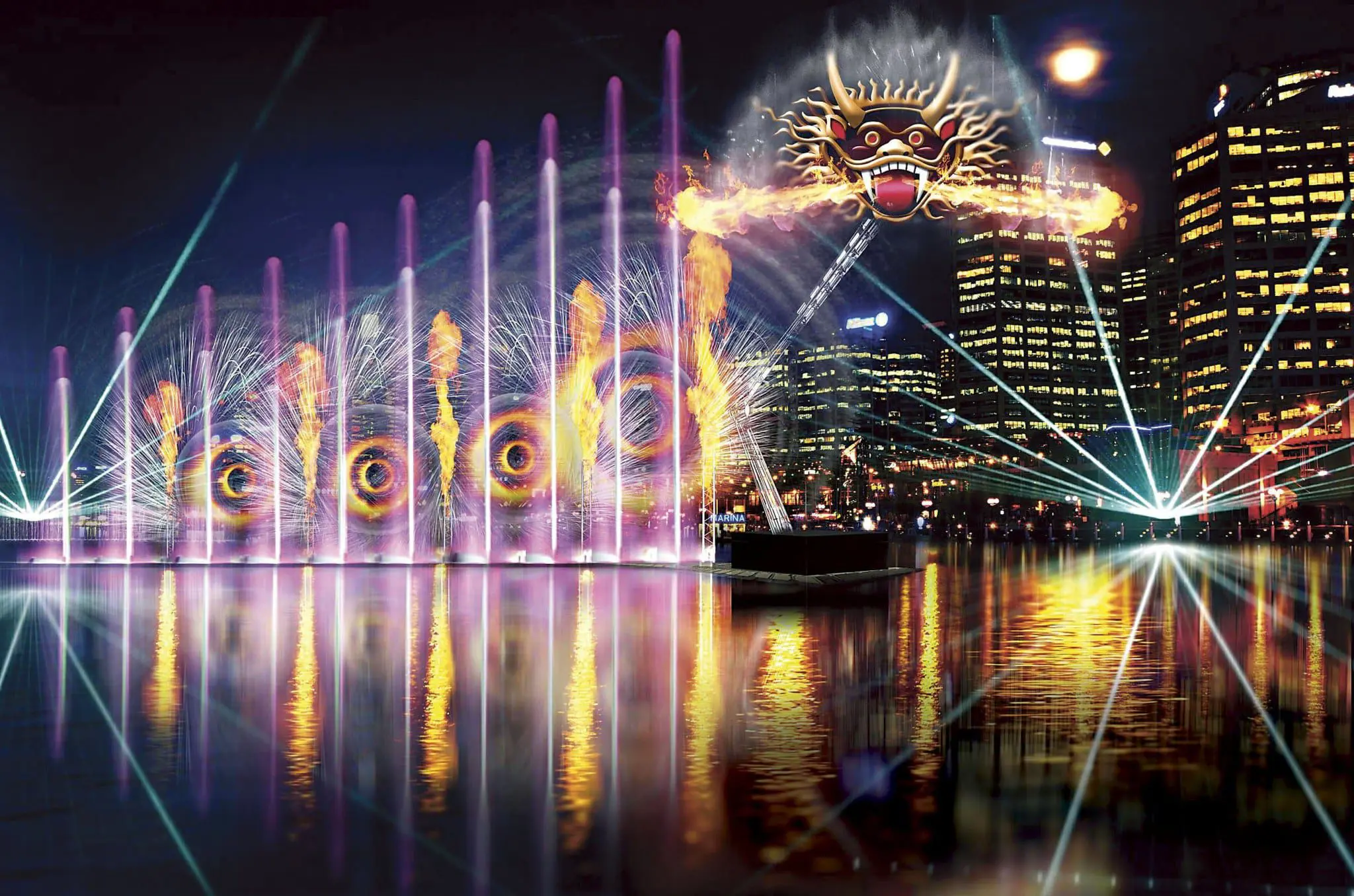 6 reasons Vivid Sydney will be better than ever in 2016 26 Laser-Dragon Water-Theatre - artist impression by The Pulse_0