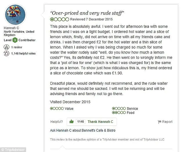 When Management Strikes Back: Funniest responses to TripAdvisor complaints 39 3321E0AF00000578-0-image-a-4_1460542406687