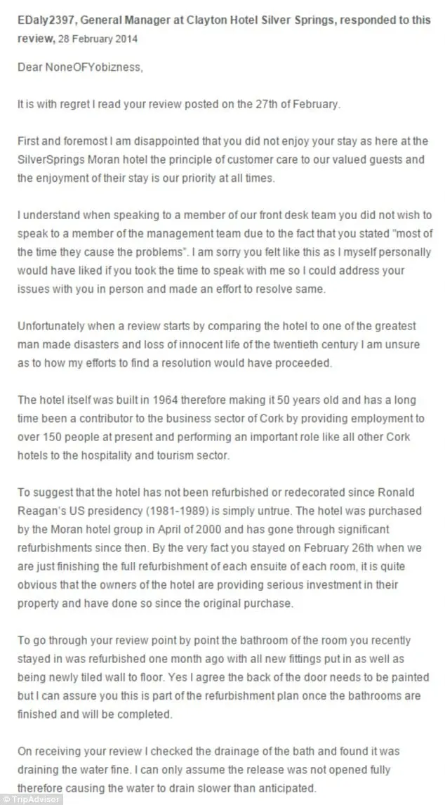 When Management Strikes Back: Funniest responses to TripAdvisor complaints 32 3323626D00000578-3537556-image-a-50_1460546458099