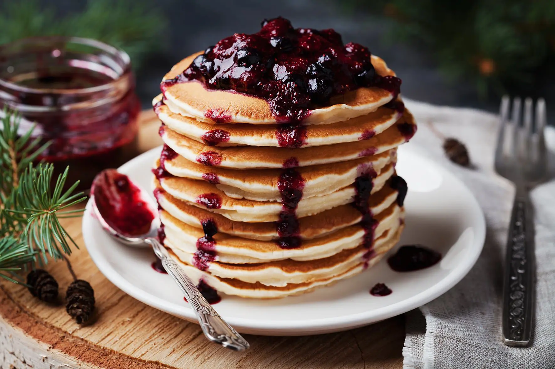Atkins Coconut & Vanilla Bean Pikelets with a Buttery Berry Coulis