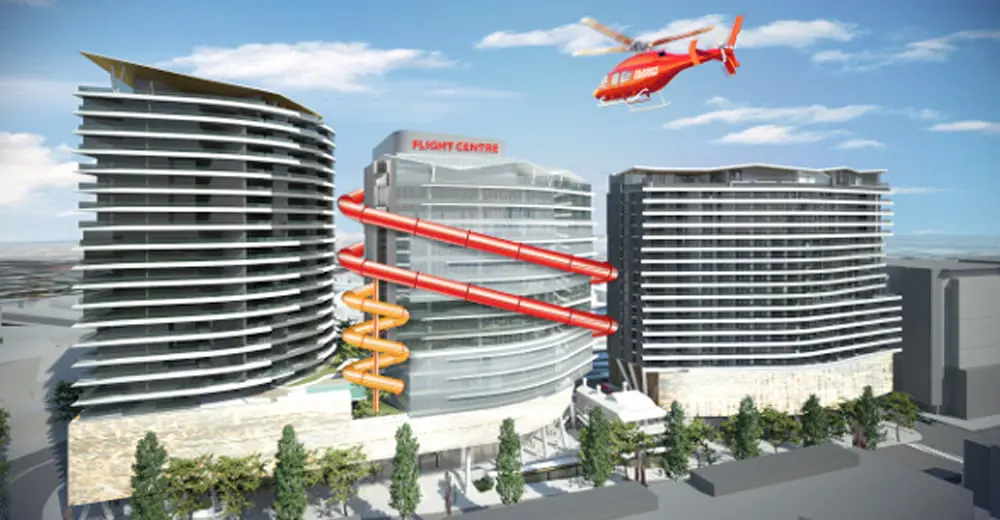 Flight Centre's new HQ features a massive slip 'n slide