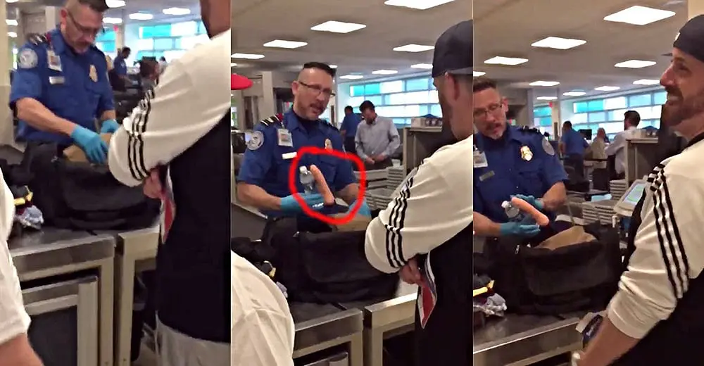 Hilarious airport prank: That's not MY sex toy I swear!