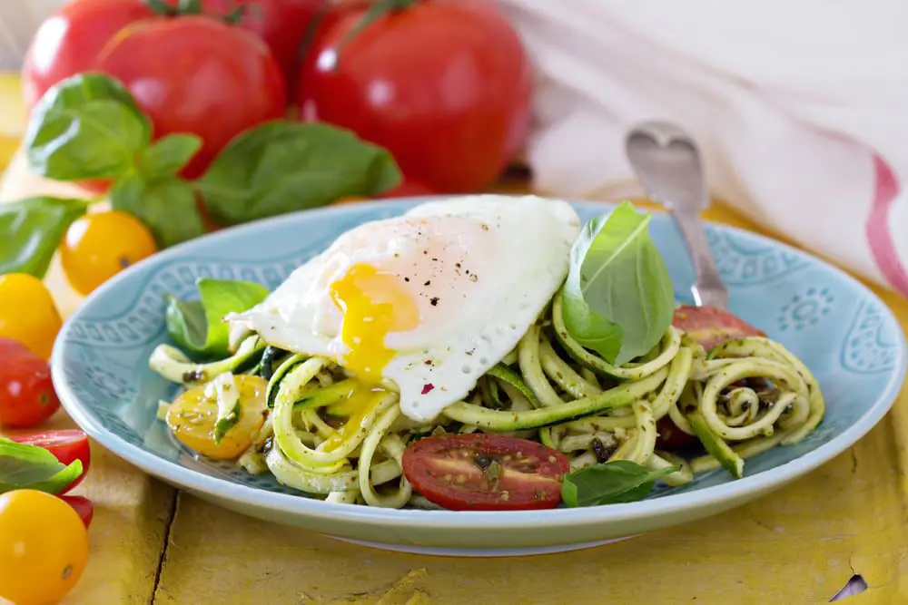 Low-carb lunch the key to all-day energy at work 11 Pesto Zucchini Pasta with Eggs