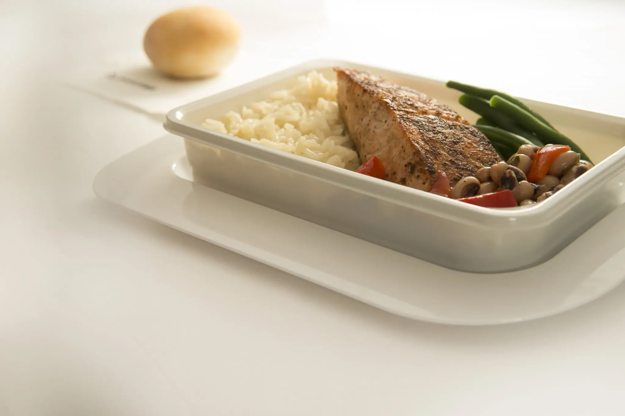 Qantas is using fresh produce for new Spring menu 8 Cajun salmon ex AUS Economy.
