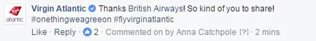 Oops! BA accidentally recommends Virgin Atlantic on Facebook 8 399aa6b600000578-0-image-a-37_1477132051429