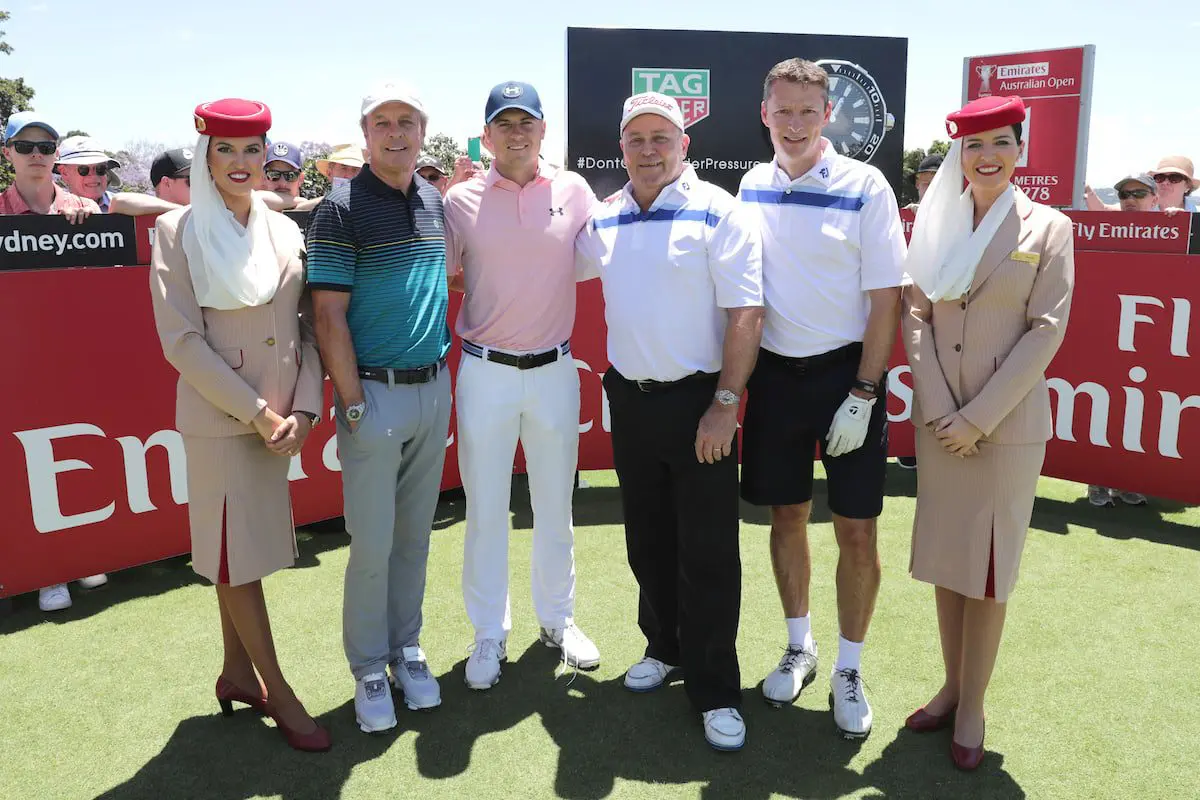 Emirates tees up for success at the Emirates Australian Open Pro-Am 1 Pro Am- Rob Flint, Jordan Spieth, Barry Brown, David Smith