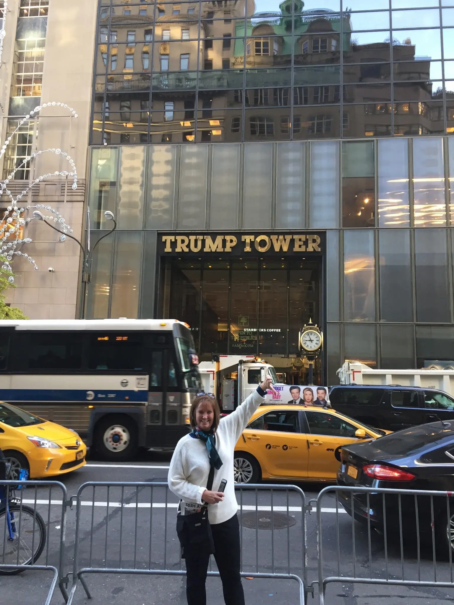 US election update from New York City 9 A tourist from Portland Oregon who was making it clear what her opinion was !