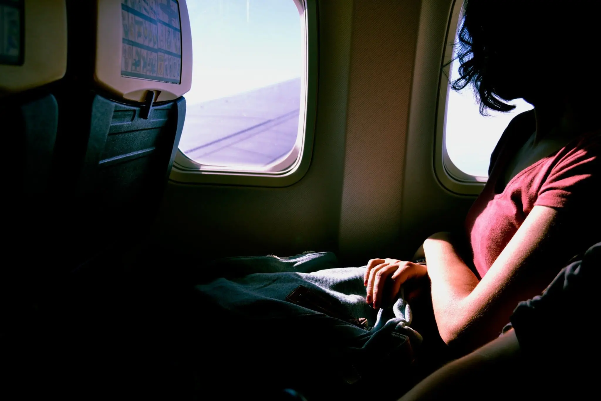 Travel Agent woman on plane