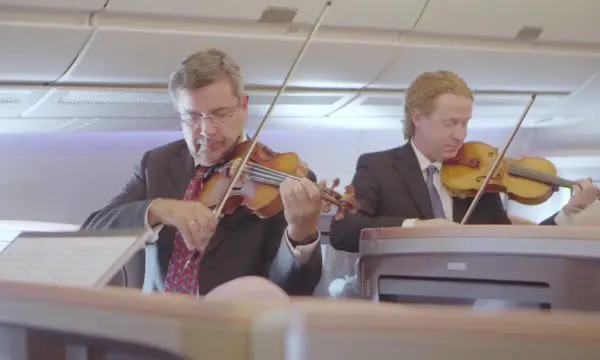 Singapore Airlines had a mini orchestra playing on a flight from Perth 17 Singapore Airlines Orchestra 3