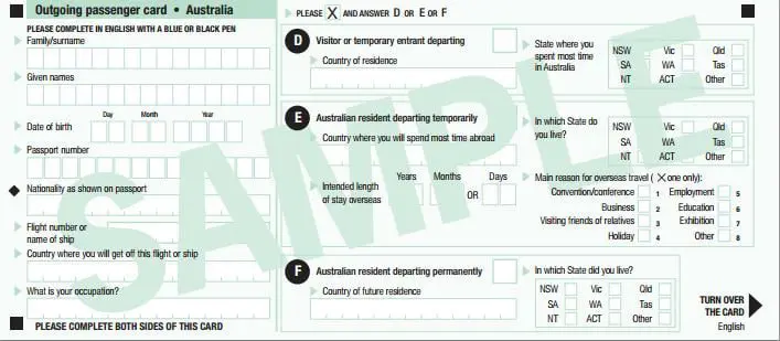 Put your pens away travellers! Outgoing Passenger Cards are on their way out 8 Immigration-card