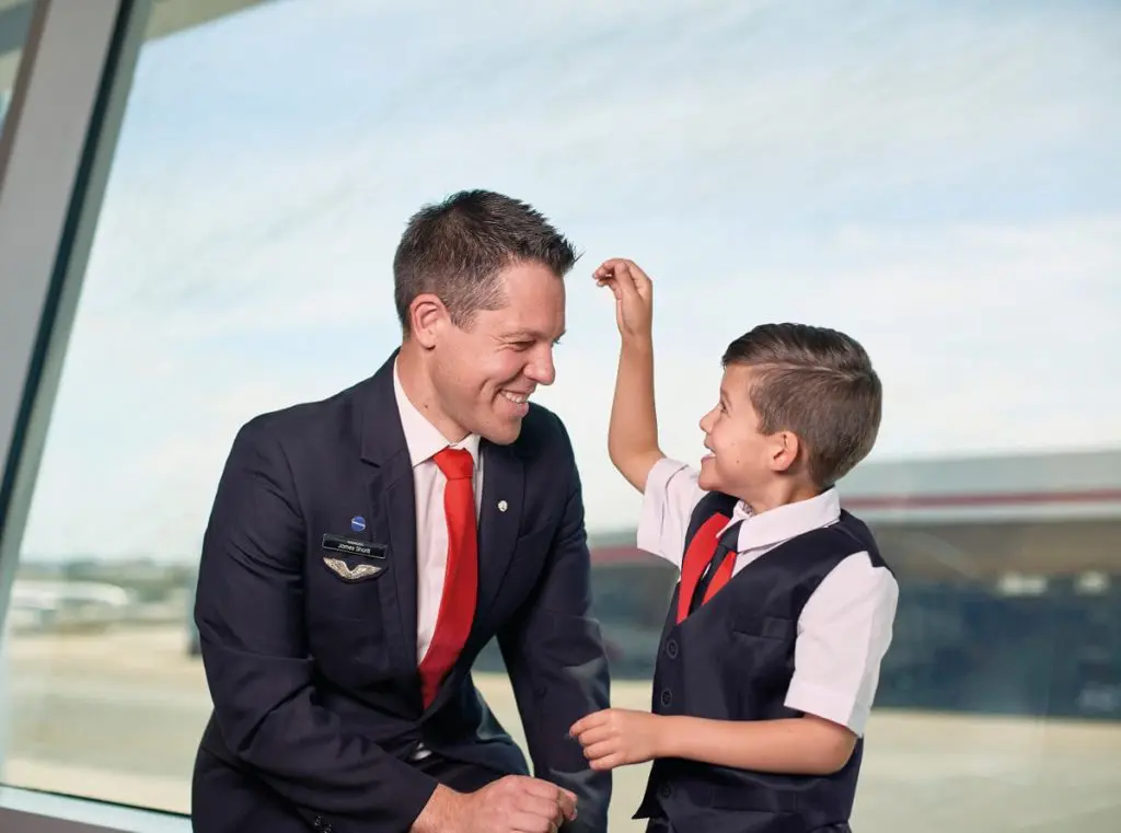 Qantas' newest crew members are small & unfocused but unbelievably cute 12 Qantas Airline Costumes for Kids - Cabin Crew Boys
