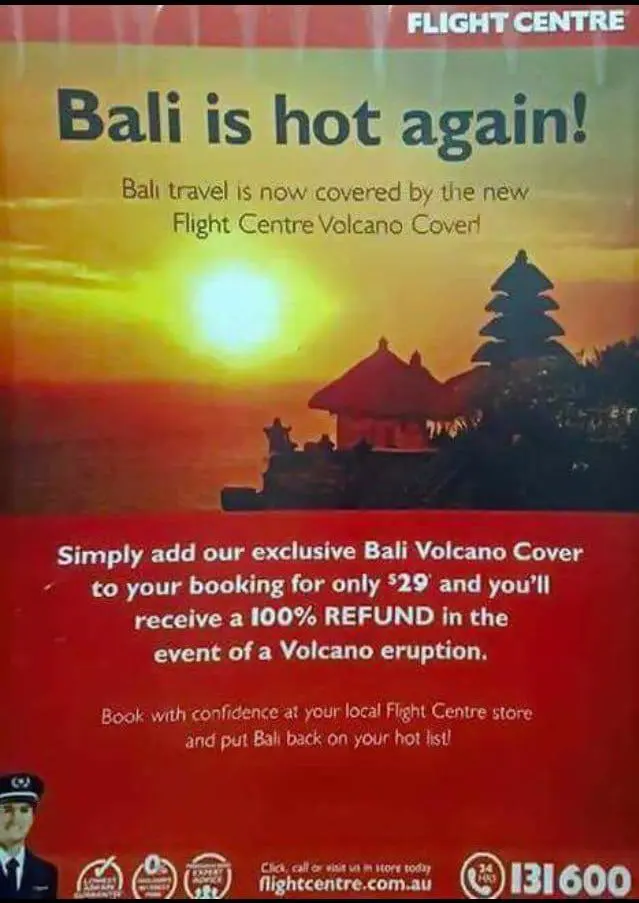 Flight Centre introduces Bali volcano cover for Western Australian travellers with 100% refunds 8 25487266_10155986453446719_696660244022794067_o