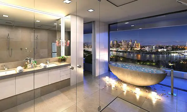 SNEAK PEEK: Go inside Brisbane’s new ultra-luxe hotel 19 Emporium Hotel South Bank bathroom