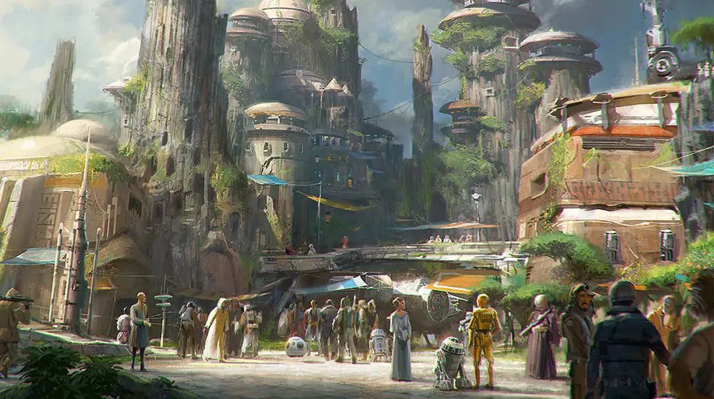 WOW: Disney has released a drone view of Star Wars land as it's being built.
