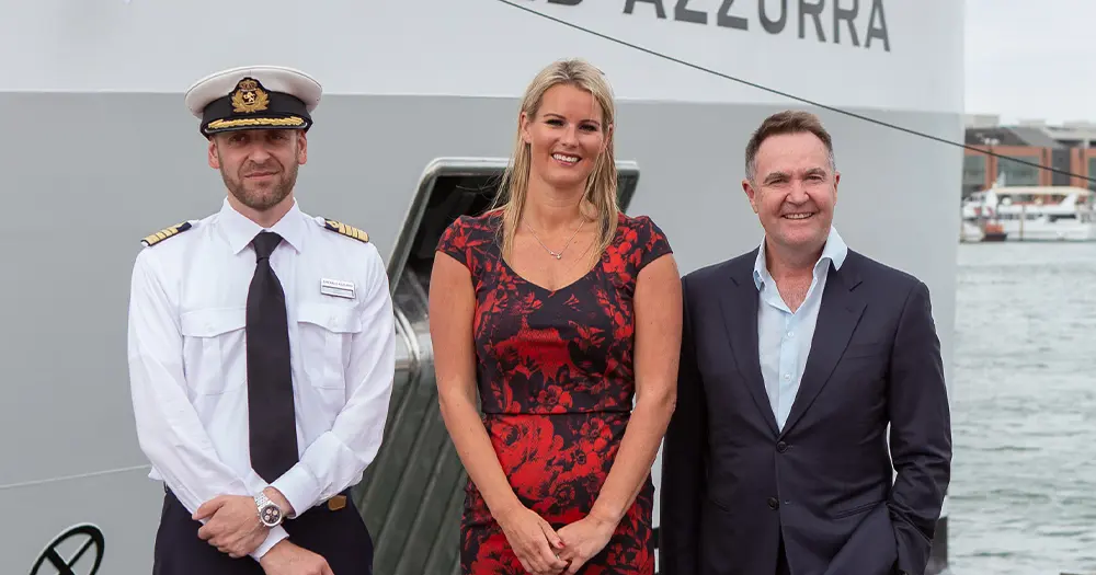 A travel agent Godmother: The stunning Emerald Azzurra has been christened in Venice