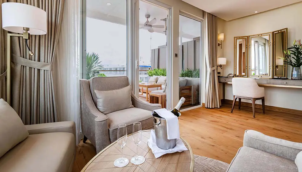 Karryon Cruise News: P&O, Cruise360, Scenic, Silversea + more 7 Viking Saigon ExplorerSuite LivingRoom