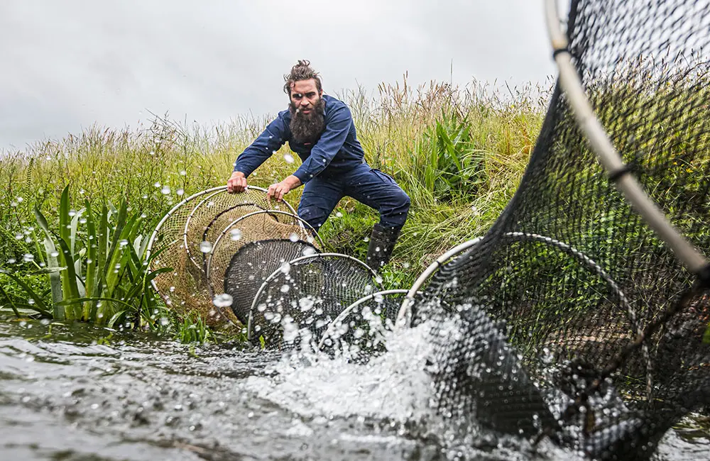 Karryon's Top 10 stories of the week: Catch up on our most-wanted: Jun 7 8 The-Intrepid-Foundation-Australia-Victoria-Budj-Bim-Ranger-Aaron-Morgan-with-eel-trap-Country-Needs-People-©Rodney-Dekker