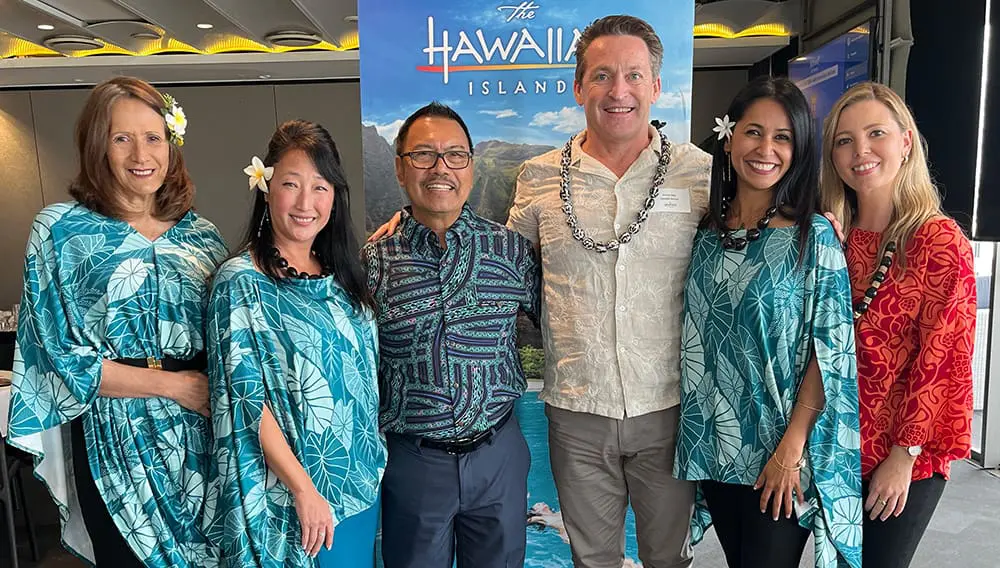 Hawai‘i Tourism Oceania gets lei'd for May with month-long tradeshow Down Under 2 HTO Deanna Isbister Maile Brown June Pagdilao Andrew Best Hawaiian Airlines Karishma Chowfin Anna Riedel HTO Left to Right