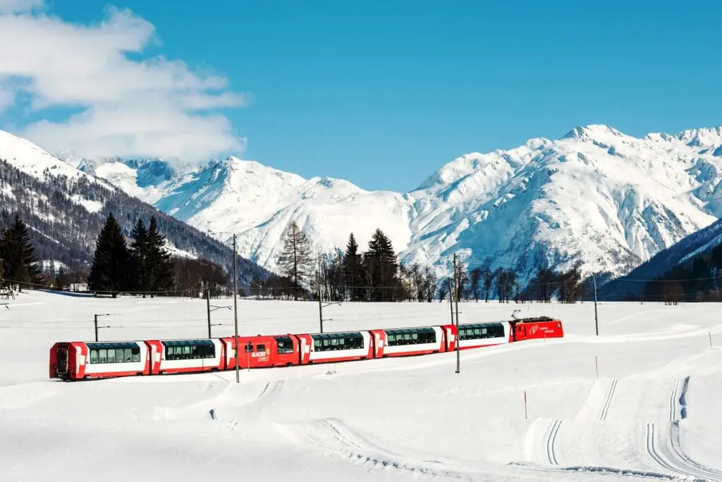 Albatross Tours’ European Christmas & New Years’ tours ‘guaranteed to go’ 3 Glacier Express winter courtesy of @ Glacier Express