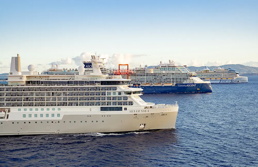 Movers + Shakers: Royal Caribbean grows sales team after record AU/NZ growth 2 3 cruise ships from each of Royal Caribbean Group's 3 brands at sea in formation