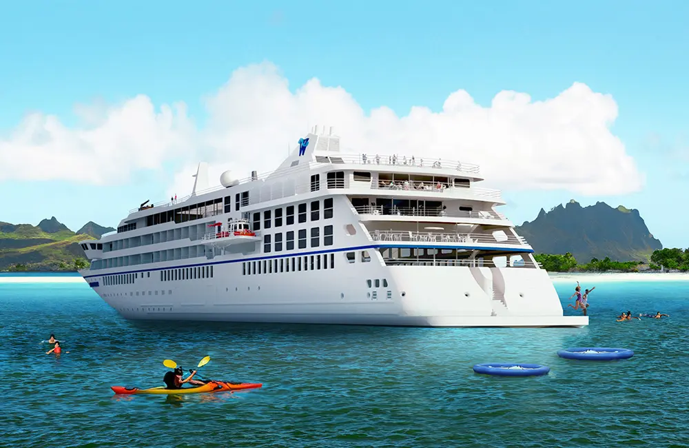 Windstar sets sail in new direction to get its share of the Australian market 4 Render of Windstar Cruises new Star Seeker small ship in water.