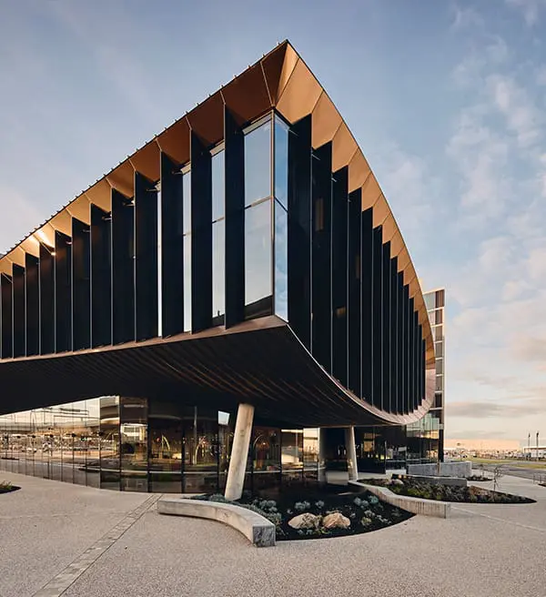 Melbourne Airport welcomes Australia's largest hotel opening of 2024 3 The centrepiece of FK's design for Novotel and ibis Styles Melbourne Airport is the striking 'aerofoil'.