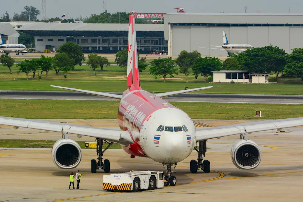 A ThaiAirAsia X Airbus A330-300 at Don Mueang International Airport.