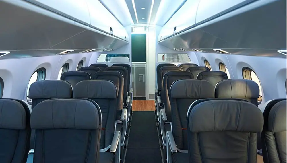 Embraer the first to launch automatic takeoff for commercial jets; reveals enhanced cabins 3 Empty cabin aboard Embraer E2 jet.