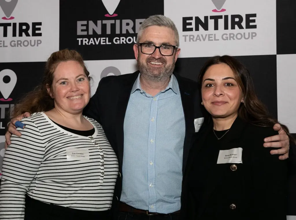 "We’re not the new kids on the block": Entire Travel Group launches Rail Journeys at glitzy gala 1 Entire Rail Journeys Launch_2_Zoe Condon, Greg McCallum and Sana Sana Malihi