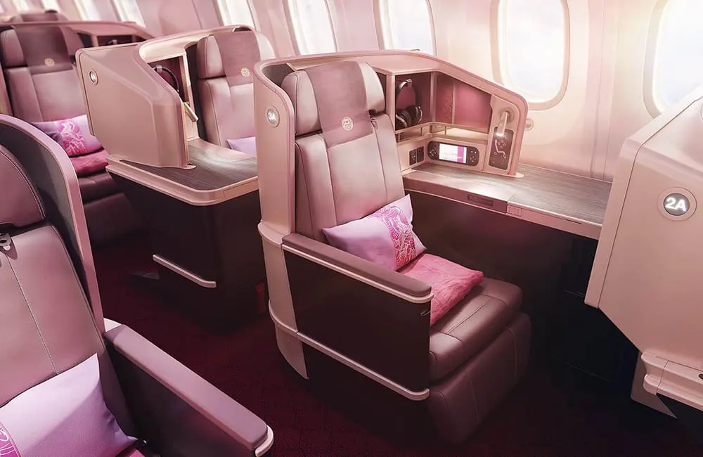 Business Class cabin on Juneyao Air