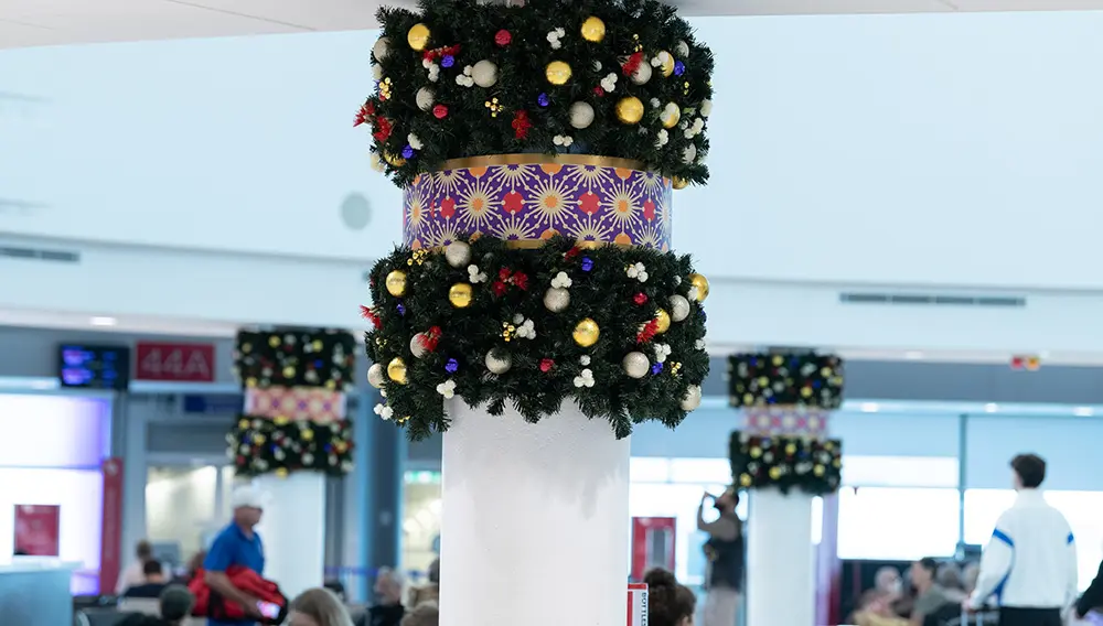 Festive decorations at Brisbane Airport – hack your annual leave in 2025