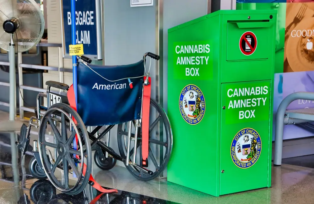 AA cops record $50M fine for mishandling passengers with wheelchairs & mobility aids 1 American Airlines wheelchair at Chicago O'Hare International Airport. Image: Rosamar/Shutterstock