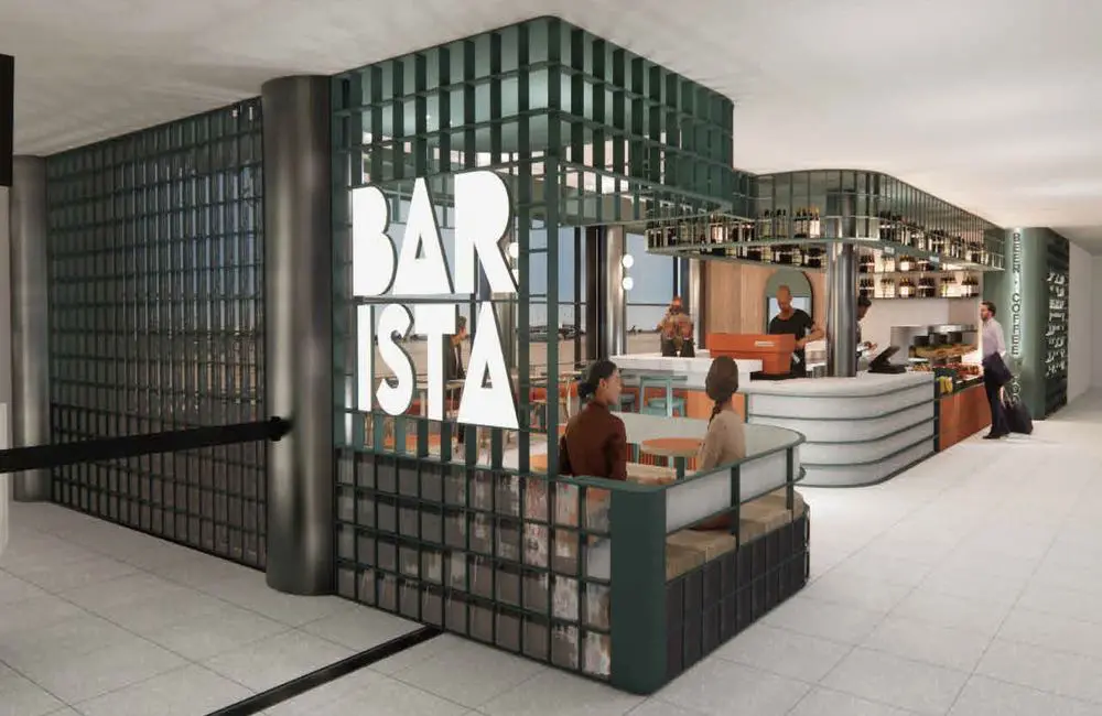 SYD onboards four new eateries to T1 International Terminal by the end of 2024 3 Render of the BARista dining concept at SYD T1 International Terminal.