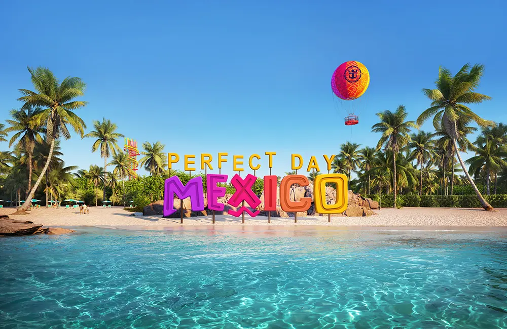 Royal Caribbean reveals new private beach paradise for this trending destination in 2027 2 Render of RCI's newest vacation destination Perfect Day Mexico in Mahahual, Quintana Roo.