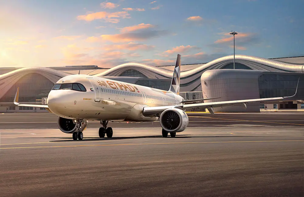 Etihad Airways' first anniversary at Abu Dhabi Terminal A hub – now up to 1.7K weekly flights 3 Render of Etihad Airways aircraft at Terminal A – Zayed International Airport.