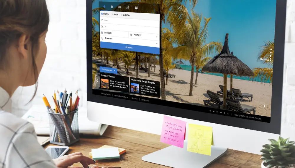 Swoon: is eRoam your ideal travel biz partner? 3 eroam girl computer