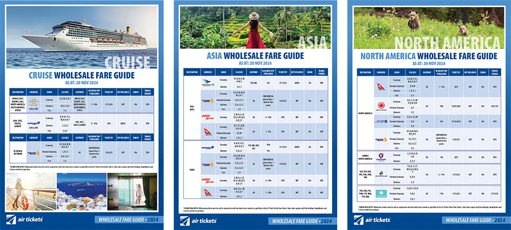 Air Tickets new Wholesale Fares Guide: A game changer from two NTIA 2024 Awards’ winners! 2 1000ATWholesalefares