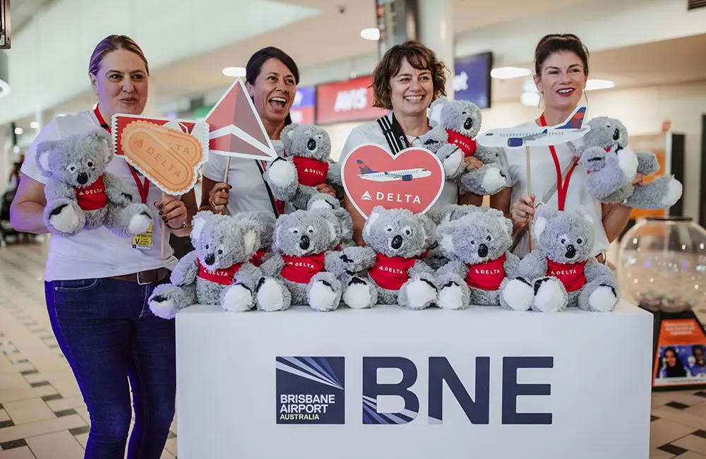 History made: Delta touches down for first time in Qld with Brisbane-LA flights