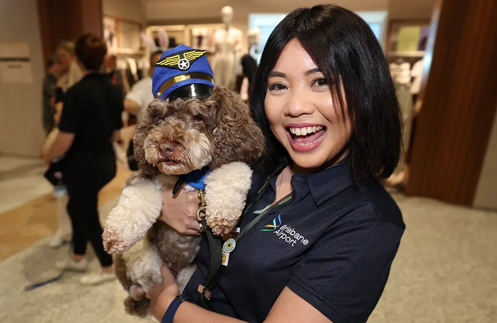 Pawsitive vibes only: Brisbane Airport’s therapy dogs soothe travellers, crew and staff – fur real