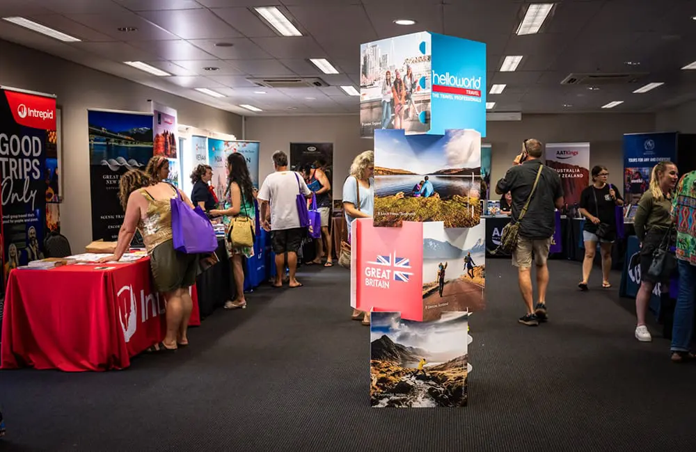 TravelManagers & Helloworld agents join forces for "biggest & most successful" Darwin Travel Festival 2025 2 Attendees at booths at the Darwin Travel Festival 2025.