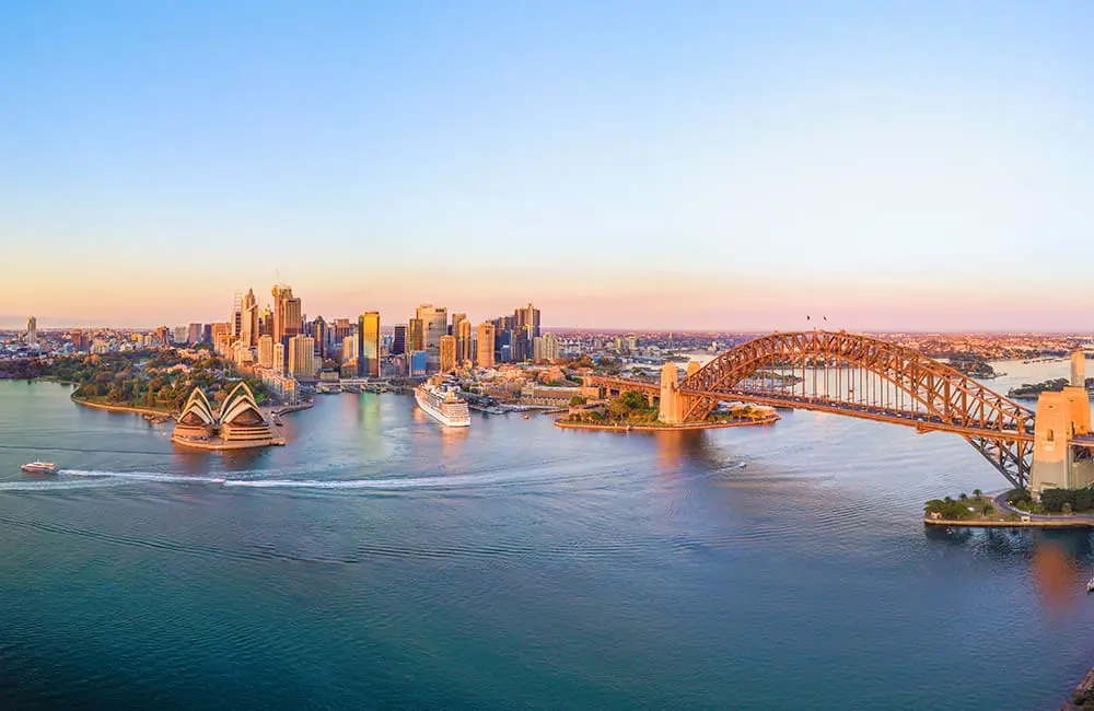 SYD-MEL load factor soars but this one expert tip will help business travellers nab the best fare 1 Aerial image of Sydney Harbour and cityscape.