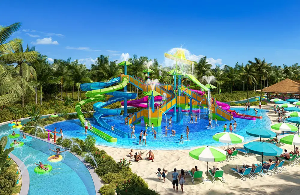 Playa time: Royal Caribbean reveals sneak peek of Perfect Day Mexico ahead of 2027 debut 2 Artist's impression of the Splash Pad at Splash Cove at Perfect Day Mexico. Image: RCI